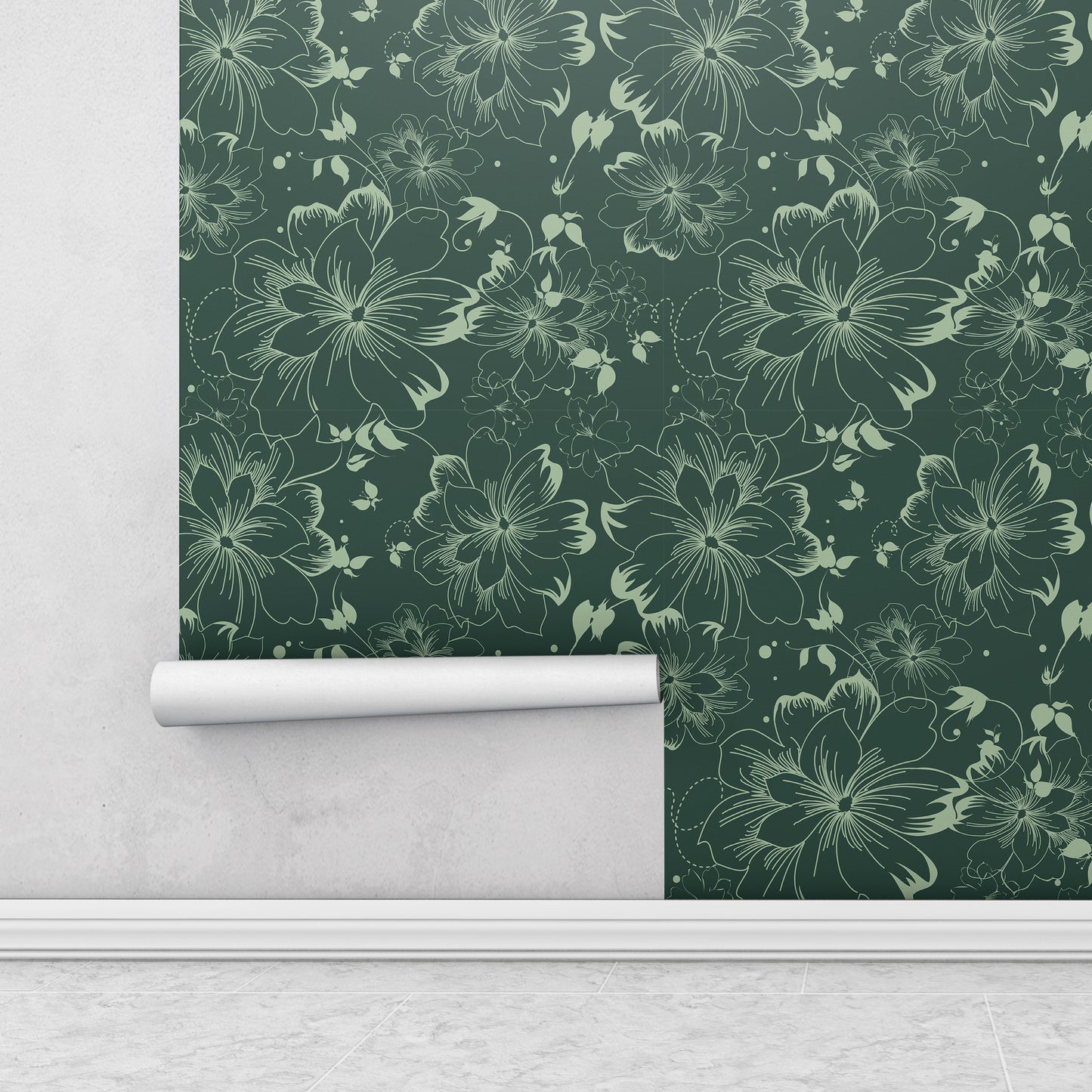  green floral wallpaper