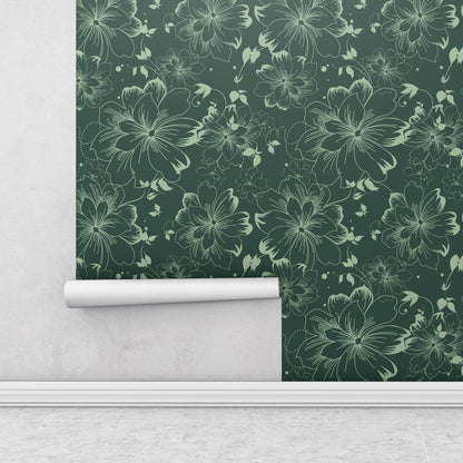  green floral wallpaper