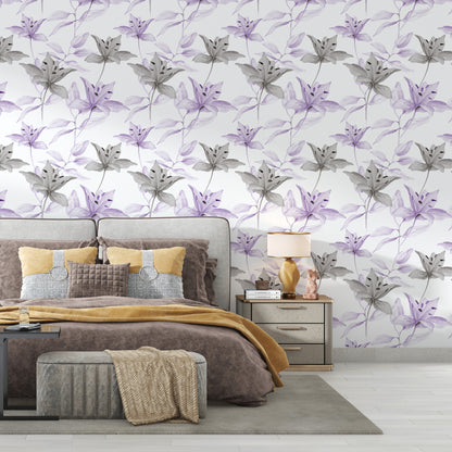 black and purple floral wallpaper