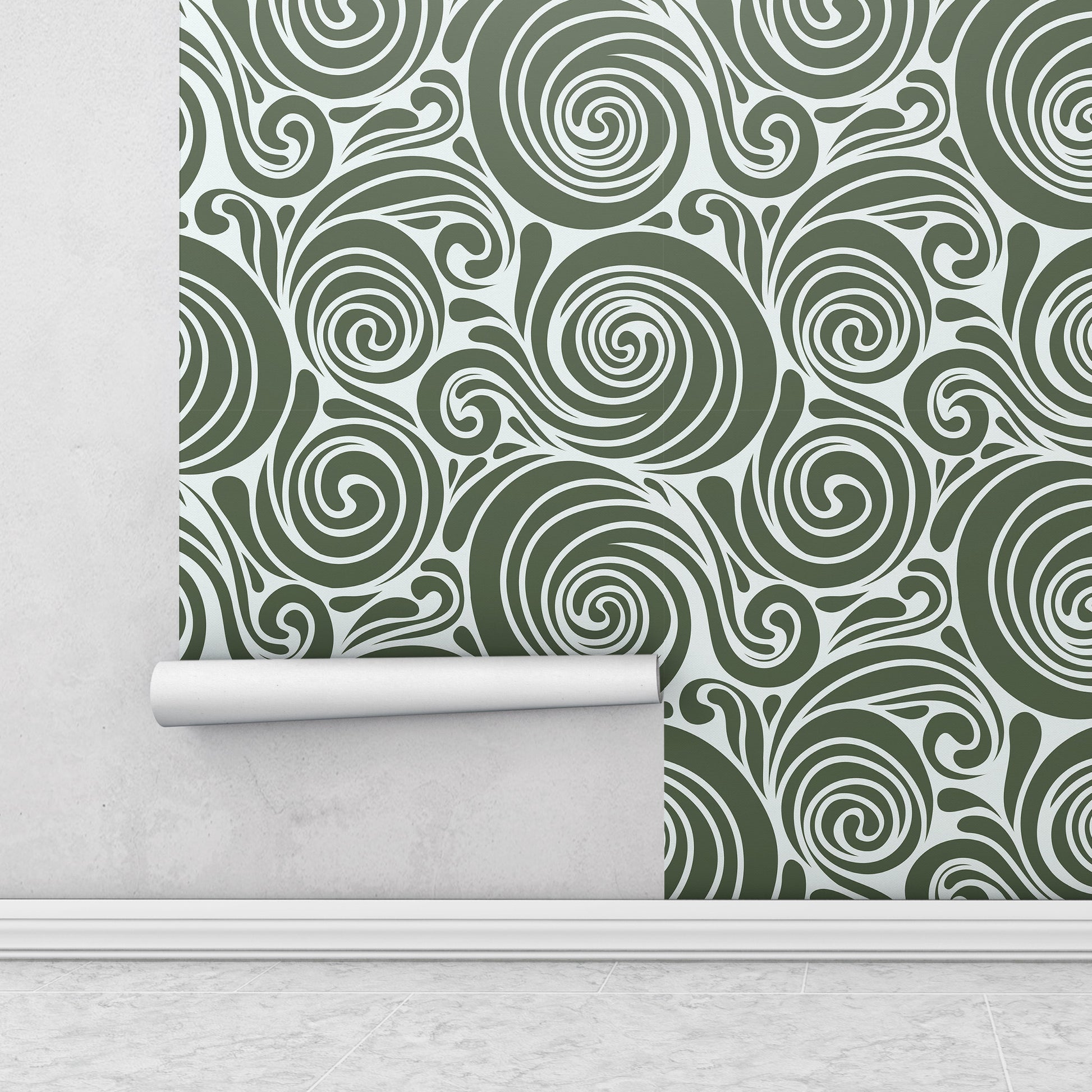 green spiral modern wallpaper