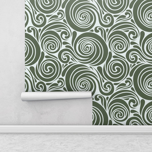 green spiral modern wallpaper