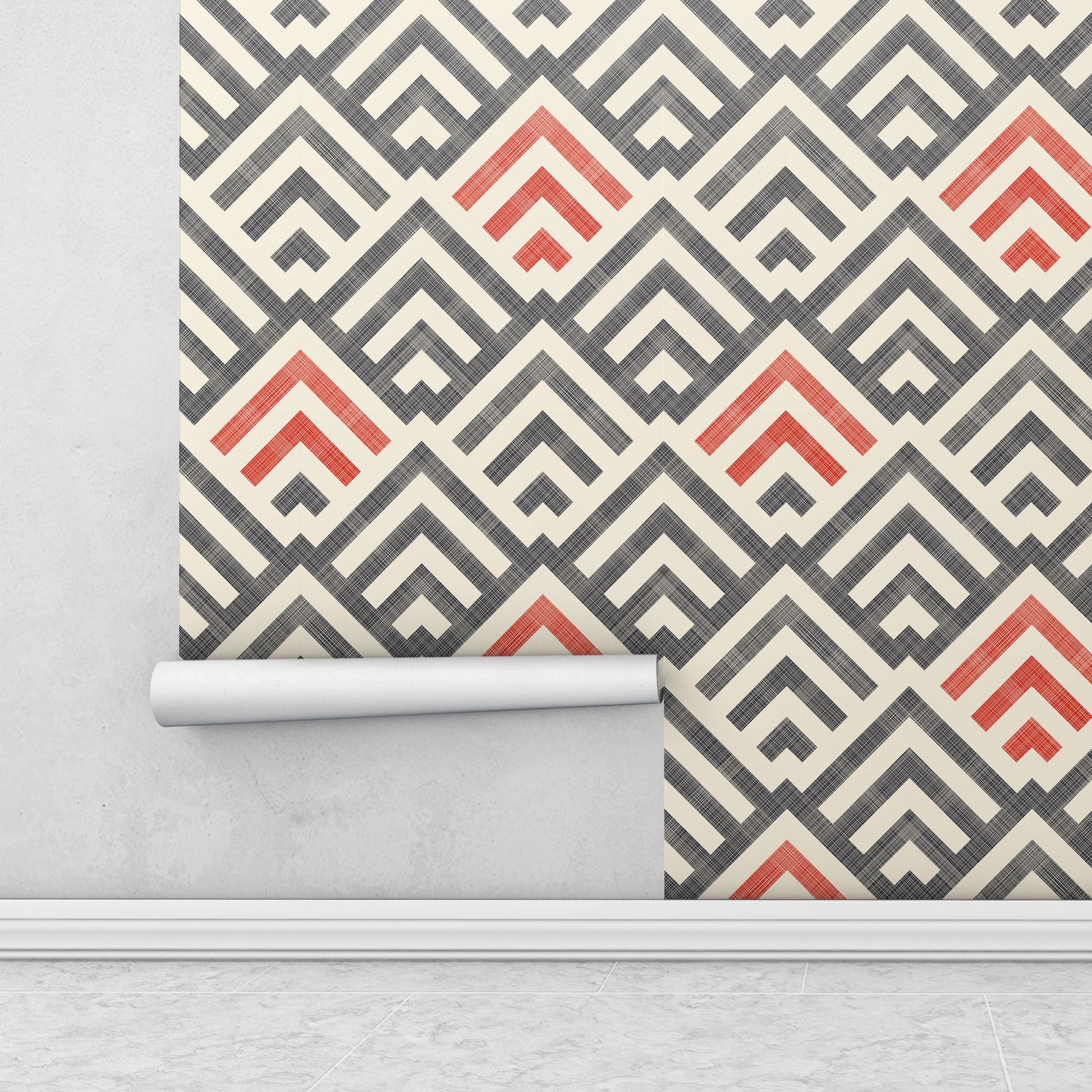 red and black geometric wallpaper