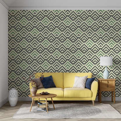 green and black geometric wallpaper