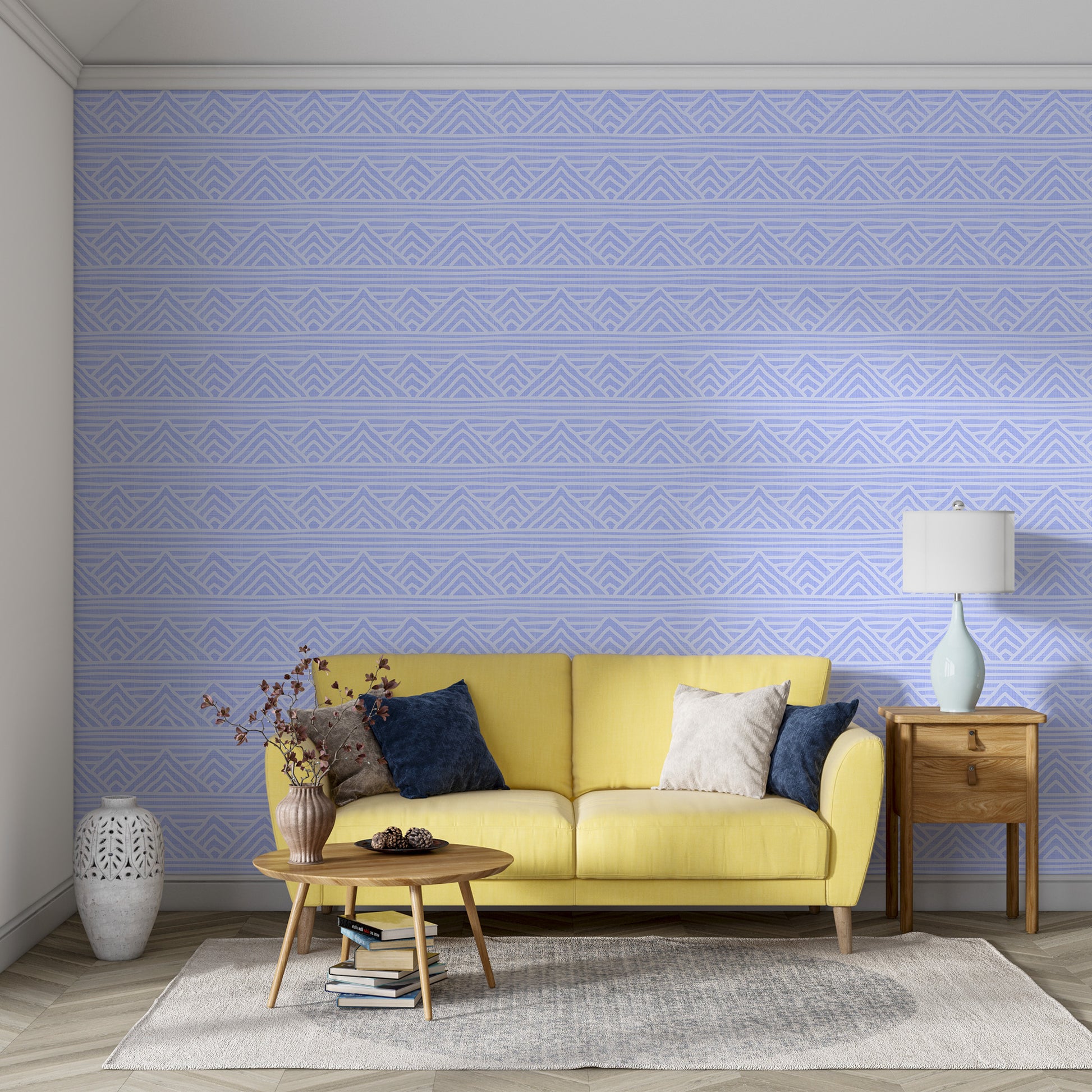 blue  traditional geometric wallpaper