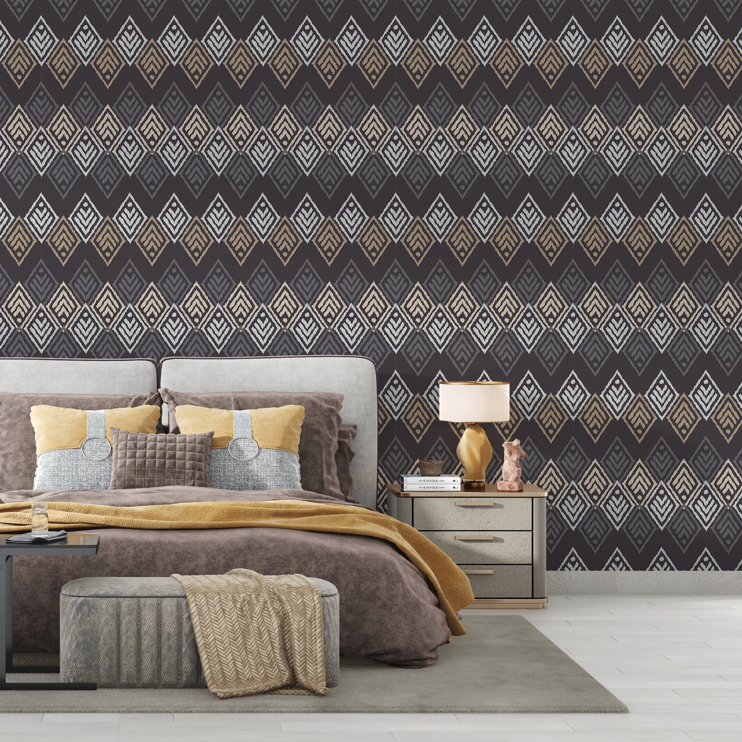 dark brown geometric wallpaper