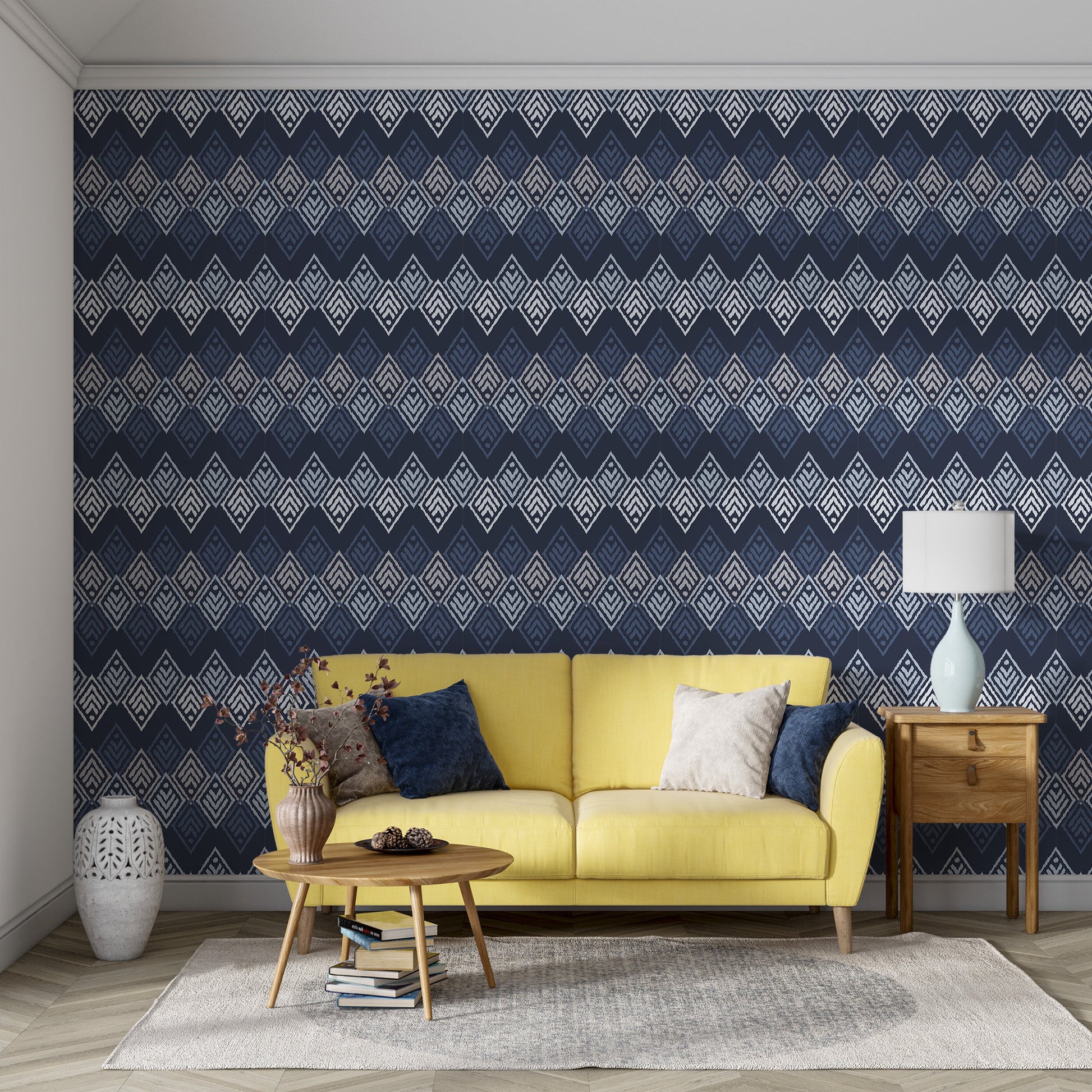 dark blue geometric wallpaper