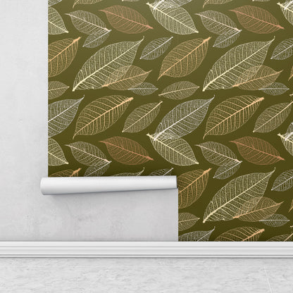 green leafy wallpaper