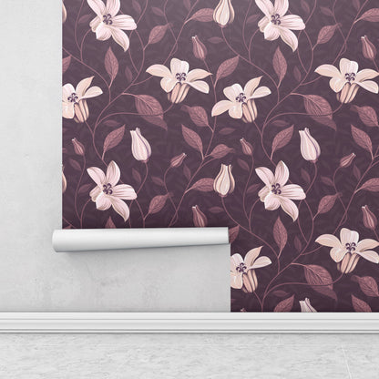 dark purple floral wallpaper