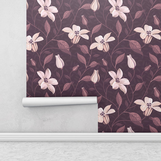 dark purple floral wallpaper