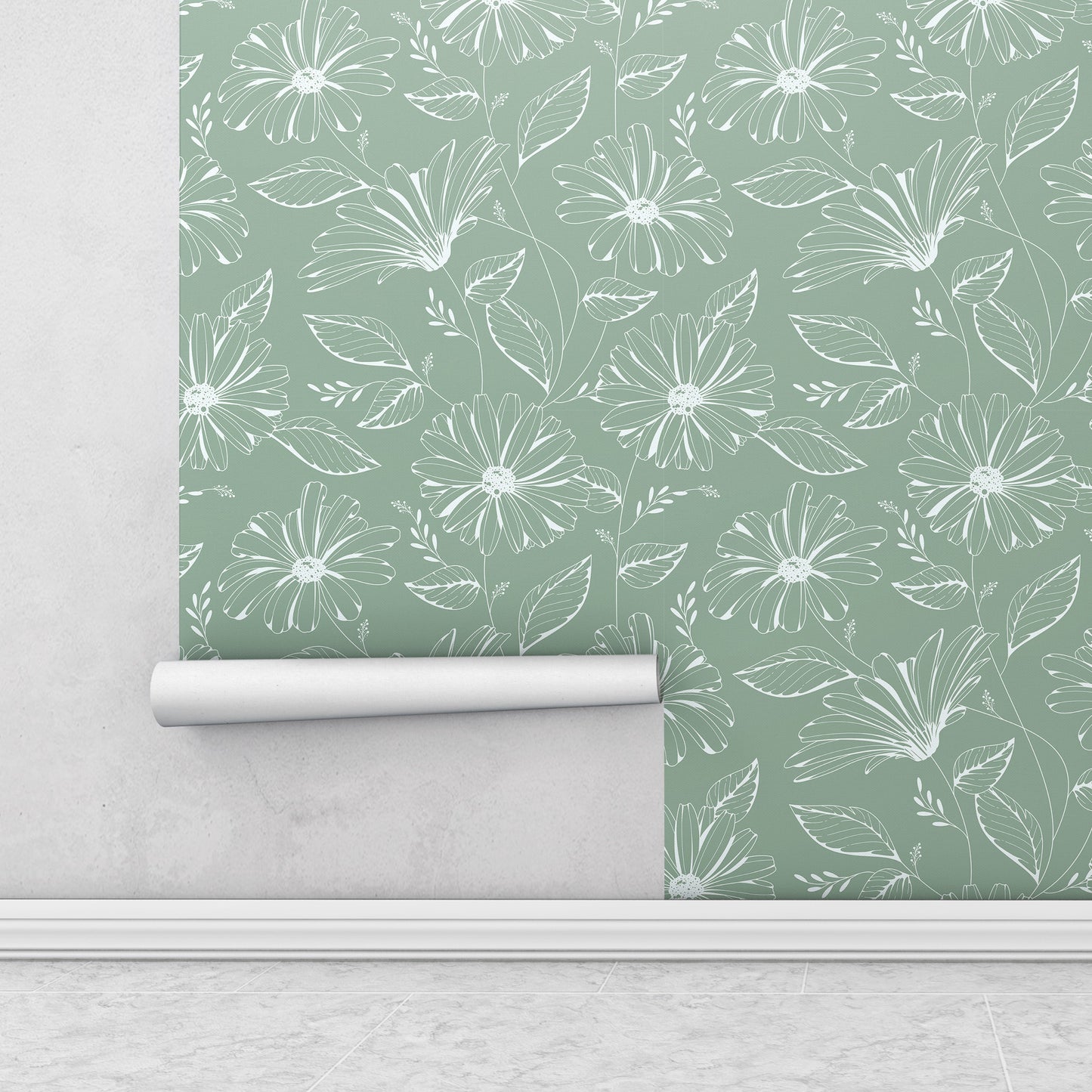 green floral wallpaper