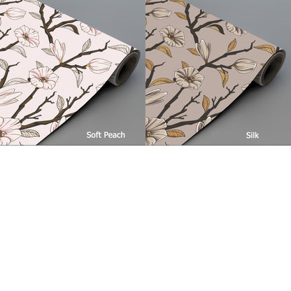 pre pasted flower branches wallpaper