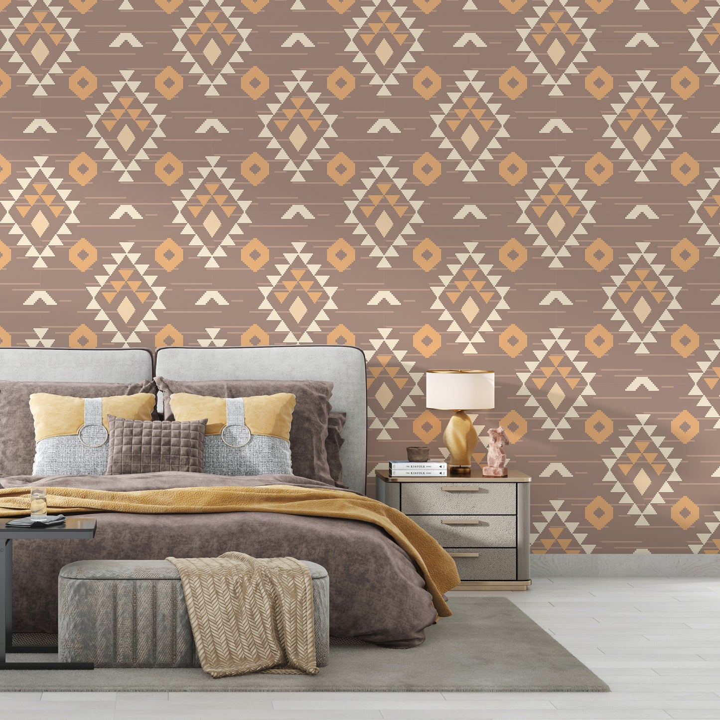 brown tribal vintage wallpaper