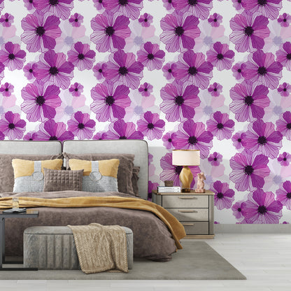 vibrant pink floral wallpaper