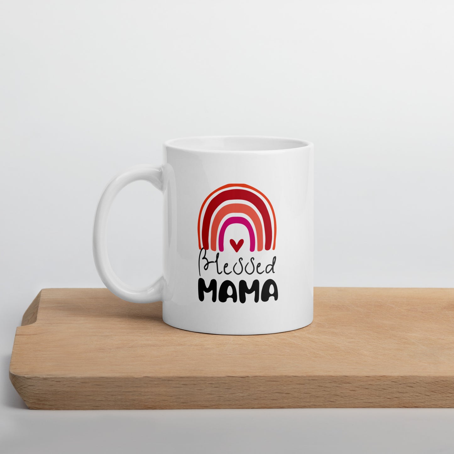 Blessed Mama White Glossy Mug