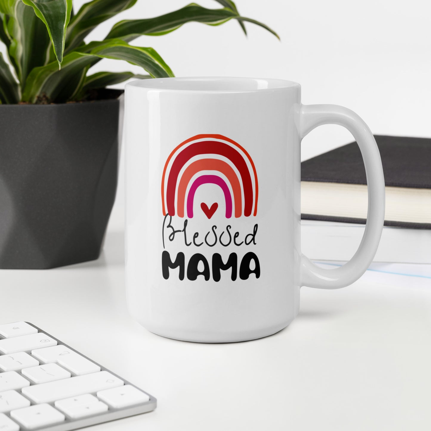 Blessed Mama White Glossy Mug