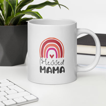 Blessed Mama White Glossy Mug