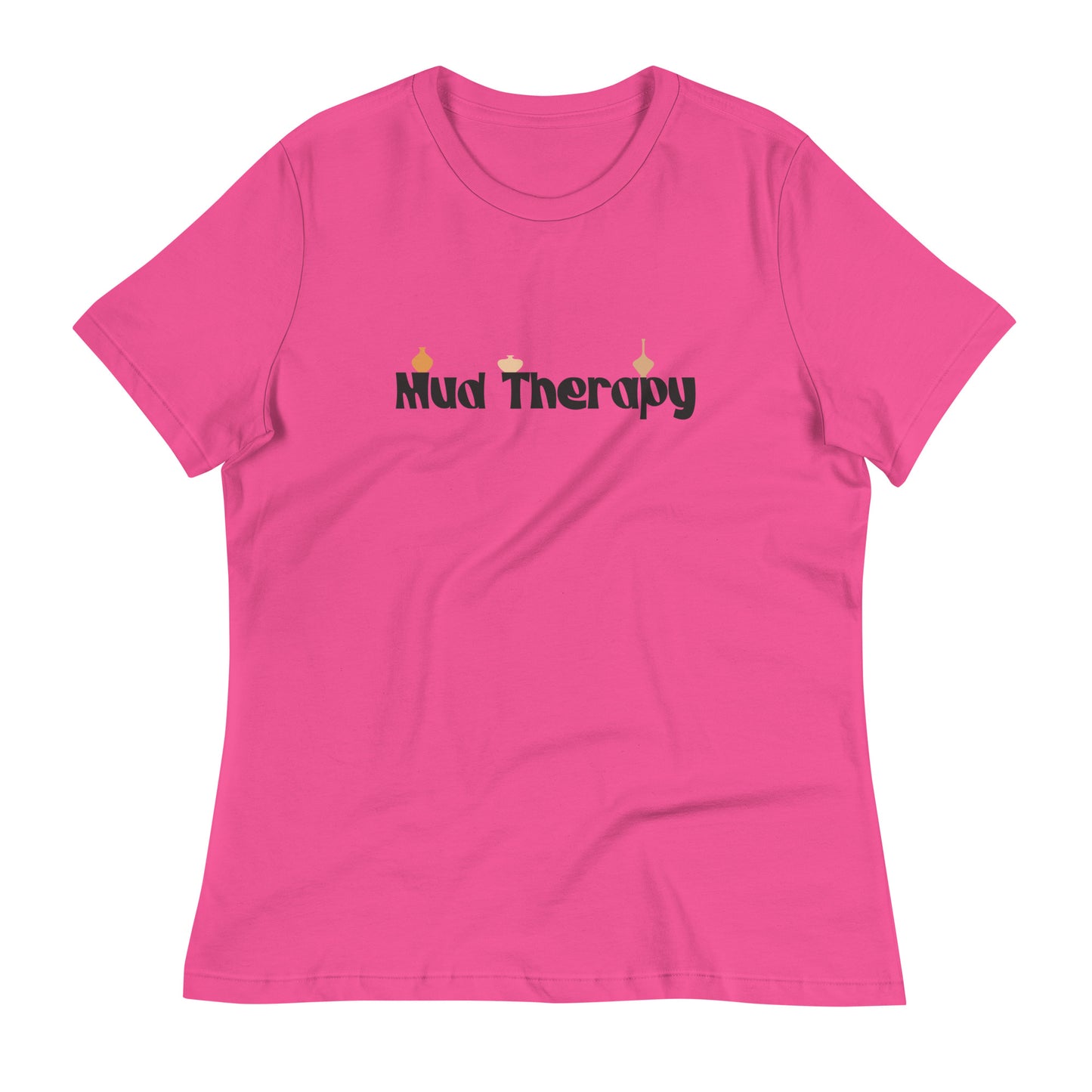 Women's Pottery T-shirt - "Mud Therapy" Saying Tee for Women