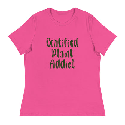 Women's Gardening T-Shirt - "Certified Plant Addict Saying" Tee for Women