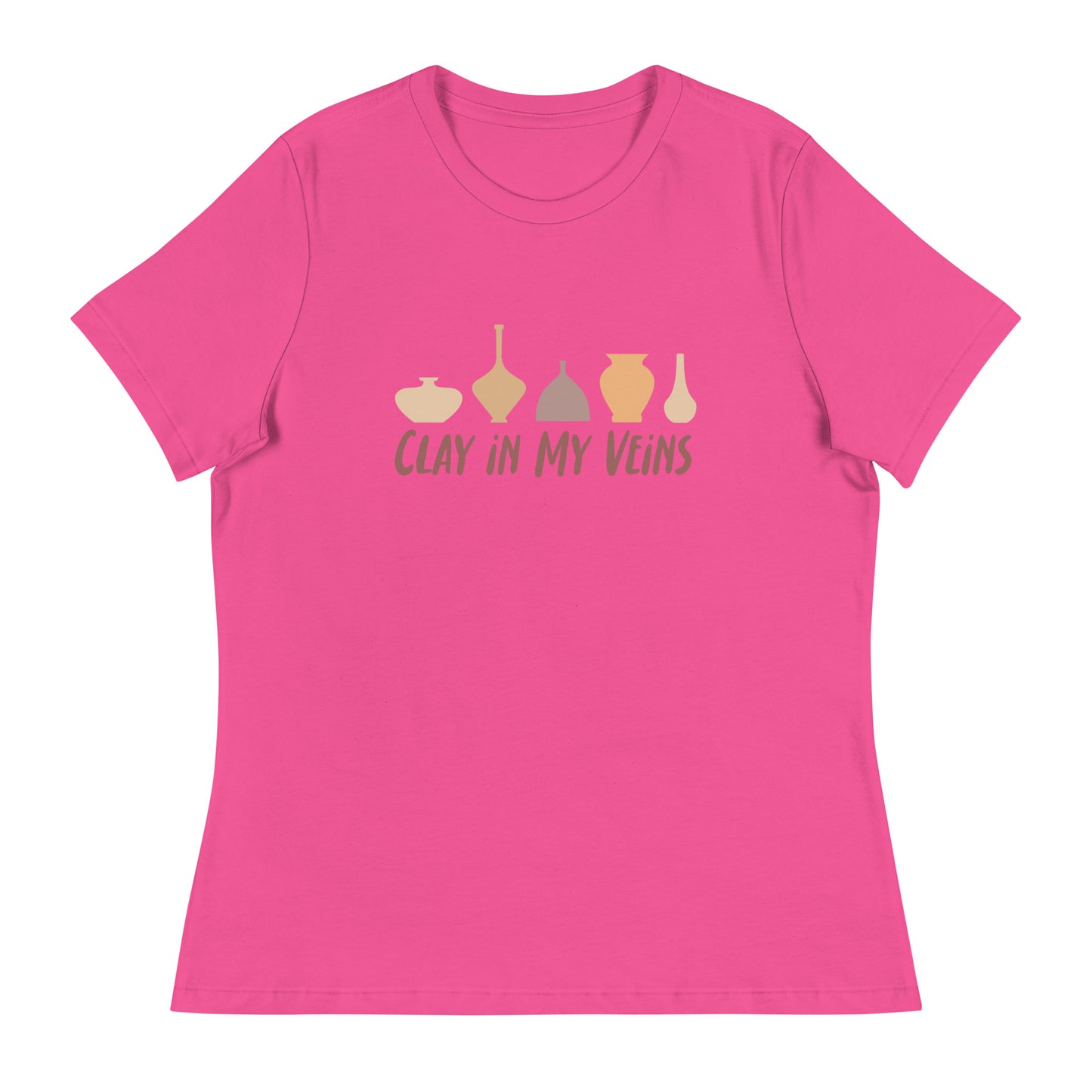 Women's Pottery T-Shirt - "Clay In My Veins" Saying Tee