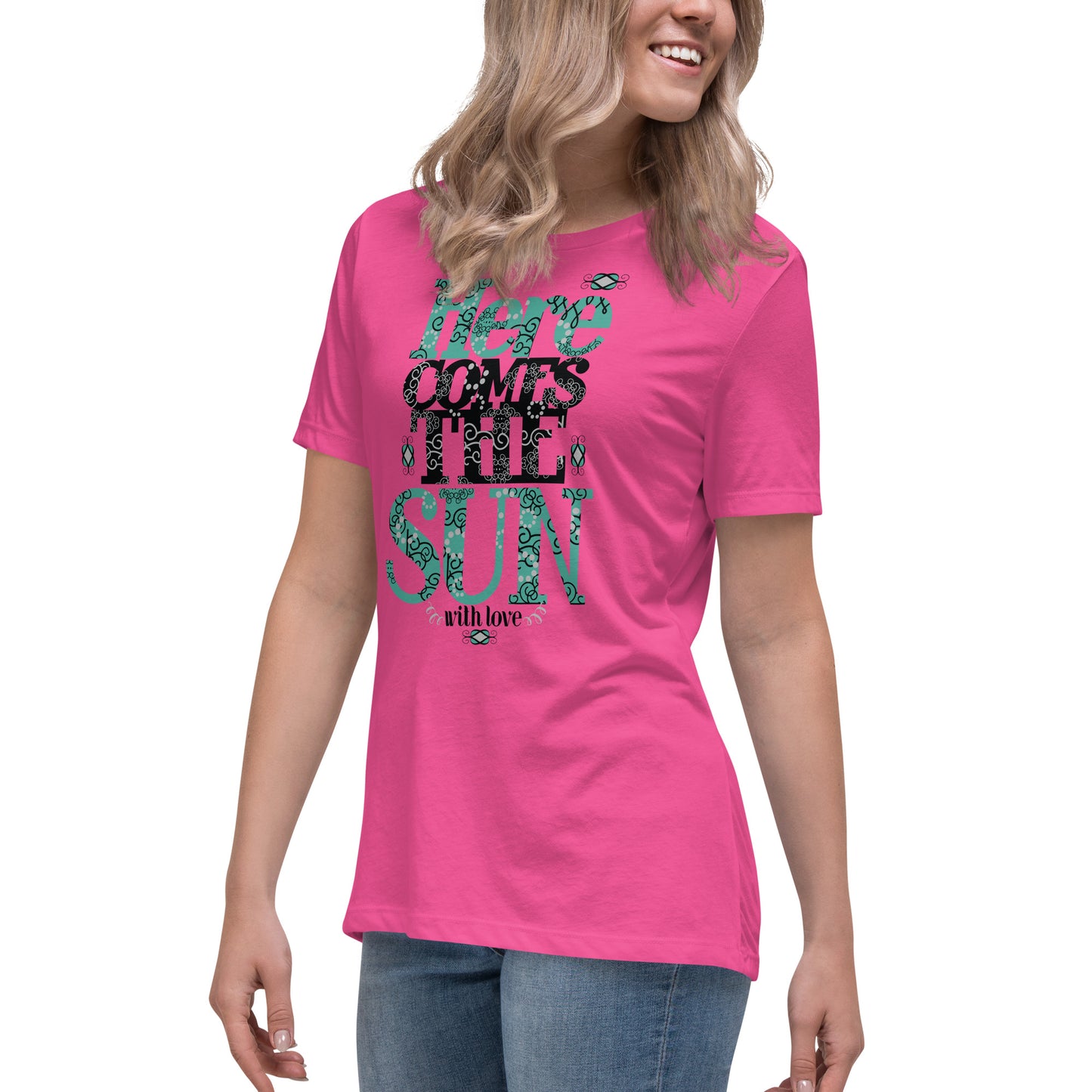 Women's Here Comes The Sun Slogan Tee