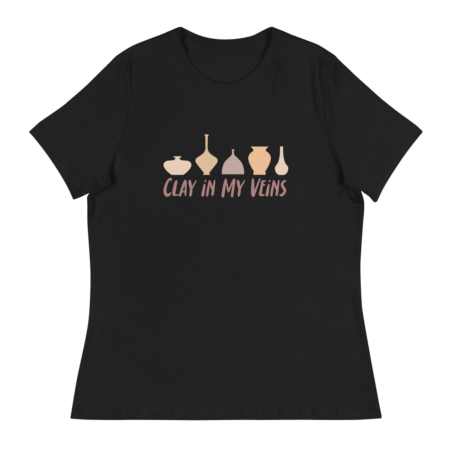 Women's Pottery T-Shirt - "Clay In My Veins" Saying Tee