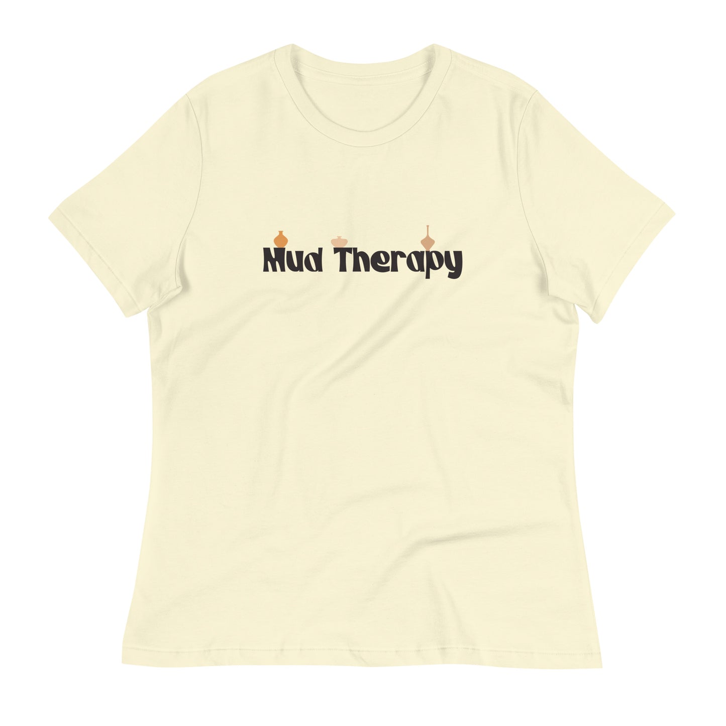 Women's Pottery T-shirt - "Mud Therapy" Saying Tee for Women