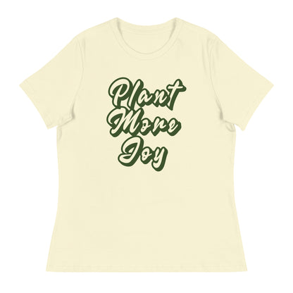 Women's Gardening T-Shirt - "Plant More Joy" Saying Tee