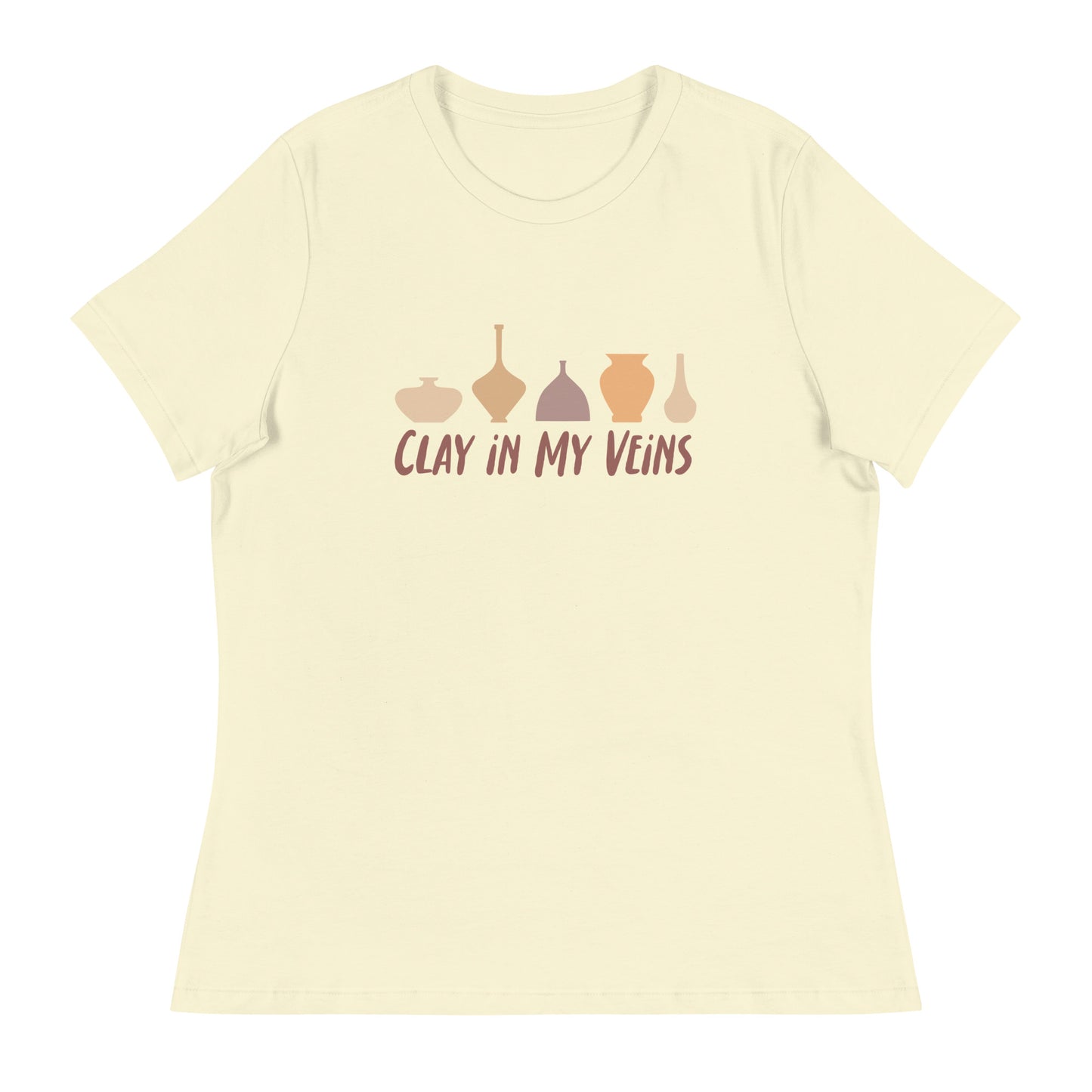 Women's Pottery T-Shirt - "Clay In My Veins" Saying Tee