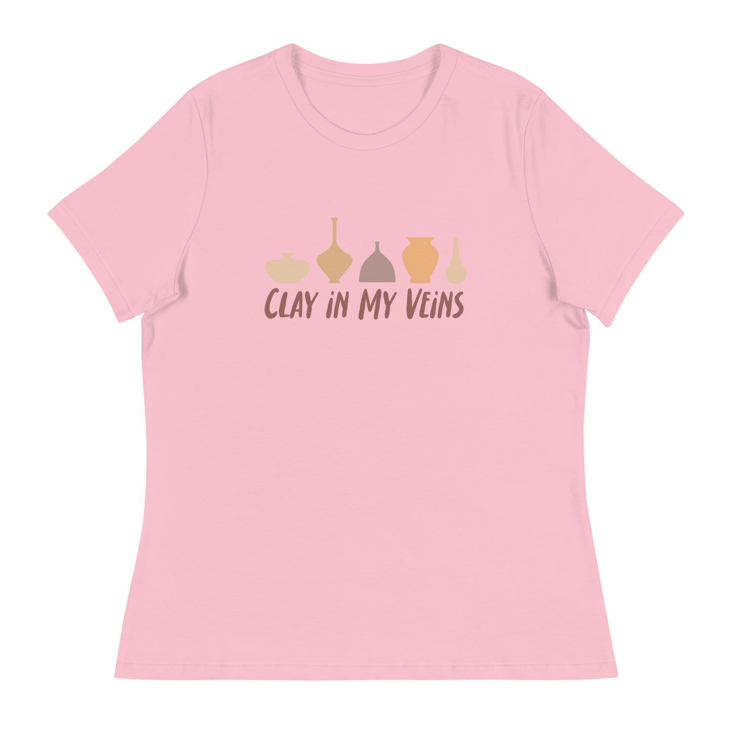 Women's Pottery T-Shirt - "Clay In My Veins" Saying Tee