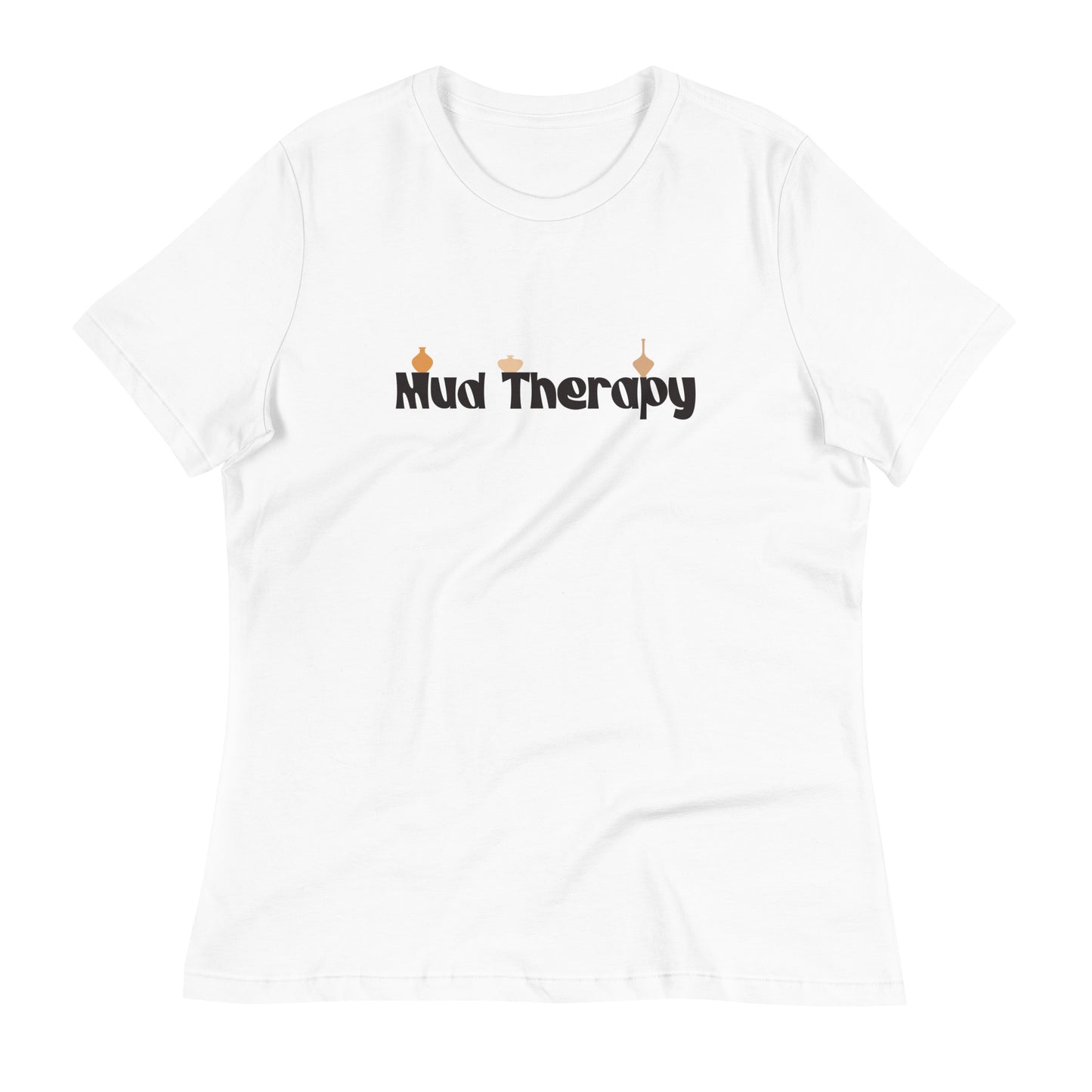 Women's Pottery T-shirt - "Mud Therapy" Saying Tee for Women