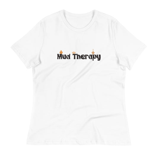 Women's Pottery T-shirt - "Mud Therapy" Saying Tee for Women