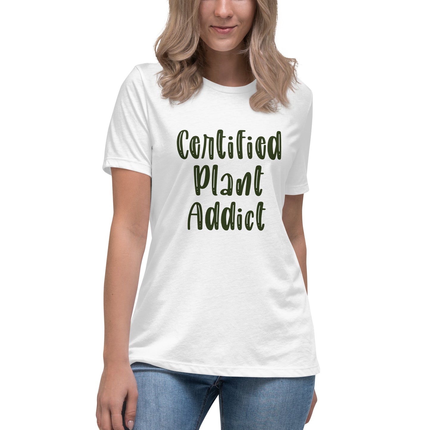 Women's Gardening T-Shirt - "Certified Plant Addict Saying" Tee for Women