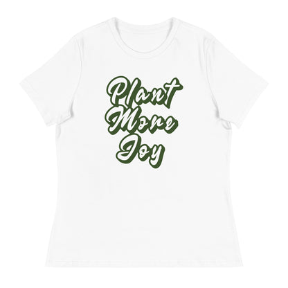 Women's Gardening T-Shirt - "Plant More Joy" Saying Tee