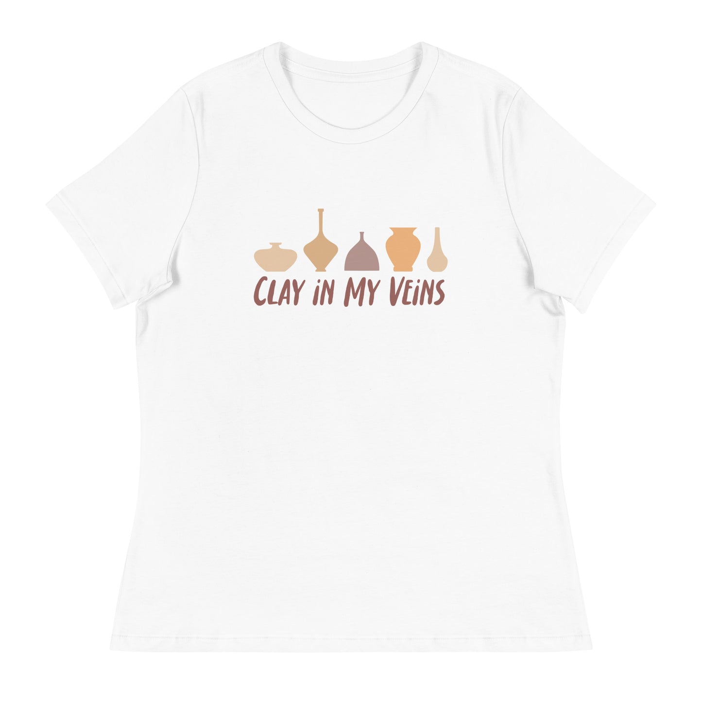 Women's Pottery T-Shirt - "Clay In My Veins" Saying Tee